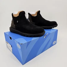 Hey Dude Branson Suede Boot Womens Size 9 Black Suede Chelsea Slip On Shoes NEW