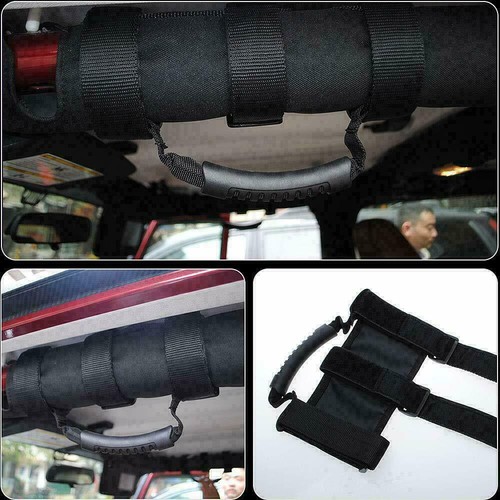 RERPRO Maniglie Roll Bar In Paracord Per Jeep Wrangler CJ YJ TJ JK JL Gladiator JT (1955-2024) – 2 Pezzi Blu, Adattabili Da 5,1 A 10,2 Cm, Resistenza 145kg