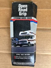 Vintage Hollywood Accessories Steering Wheel Cover 1986 Black Wheel NOS