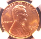 1949 D Lincoln Cent, NGC Certified MS 66 RD (49DN89) FREE SHIPPING