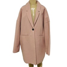 Lulus Renaldi Dusty Blush Pink Long Midi Oversized Coat Barbie Fall L