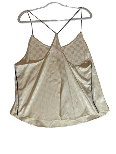 🌹NWOT Victoria Secret Pajama Set XXL Top & Bottom Cream/White checkered - LOOK! - Picture 3 of 8