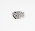 925 Silver  Sapphire & White Cubic Zirconia Belt Style Band Ring Sz 7  RG3431 — photo 2
