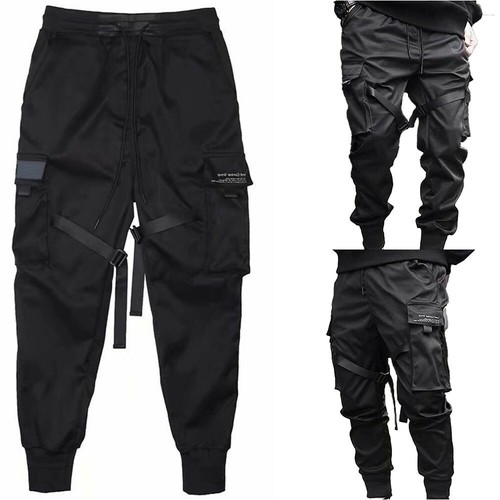 Pantaloni Larghi Uomo Multi-Tasca Tuta Paracadutista Vento Cotone  Funzionale | eBay