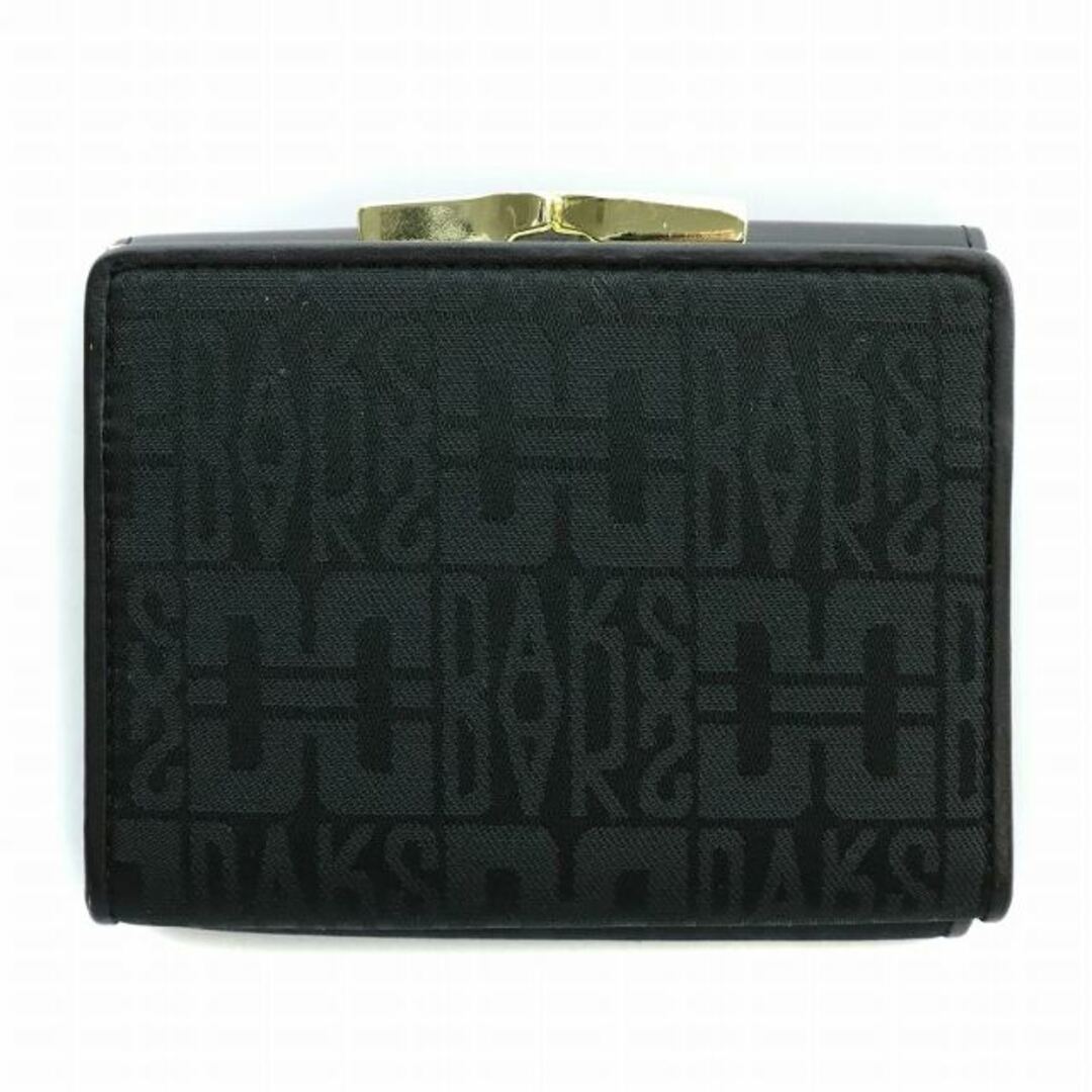 Dax DAKS Tri-fold Wallet Leather Canvas Switch Logo Black BB