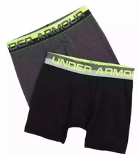 Under Armour L4620 Boys Bl/Grey 2Pack Cotton Stretch Boxer Briefs Youth Size L