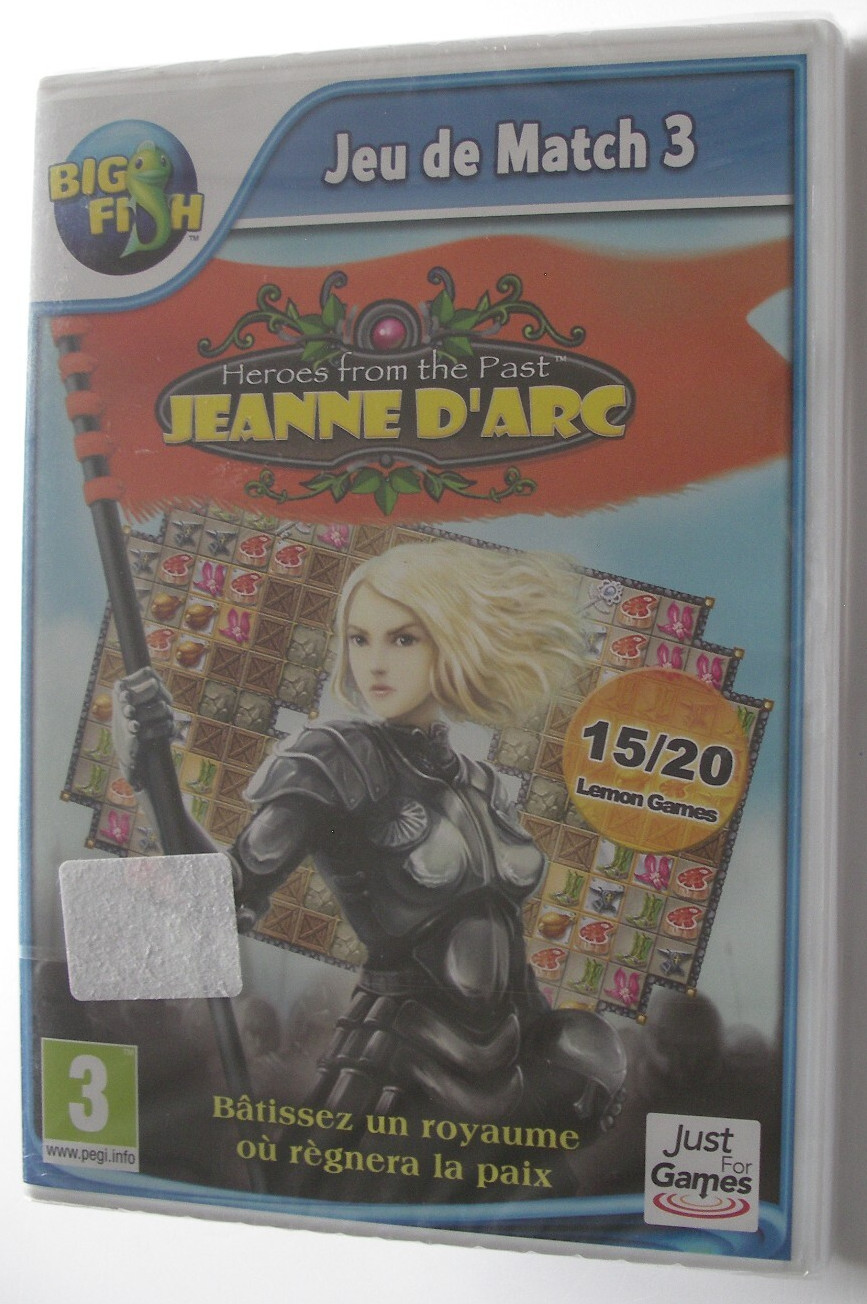 Jeu de Match 3 Jeanne d'Arc PC CD-ROM : détendez-vous en soirée avec ce puzzle médiéval