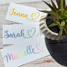 Personalised Vinyl Name Sticker 1" Custom Text Waterproof Label 99p