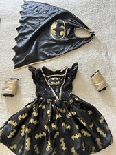 BATGIRL 4T-6T Halloween Costume Girls Kids 4-piece set read D05