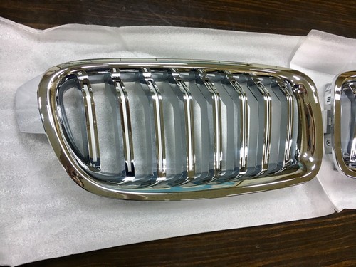 MIT CHROMED FRONT SILVER REAR KIDNEY GRILLE BMW F30 F31 F35 3 SERIES 2012-ON - Picture 3 of 4