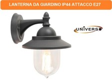 LAMPADA DA MURO APPLIQUE DA GIARDINO LANTERNA E27 ESTERNO IP44 ALLUMINIO GRIGIO