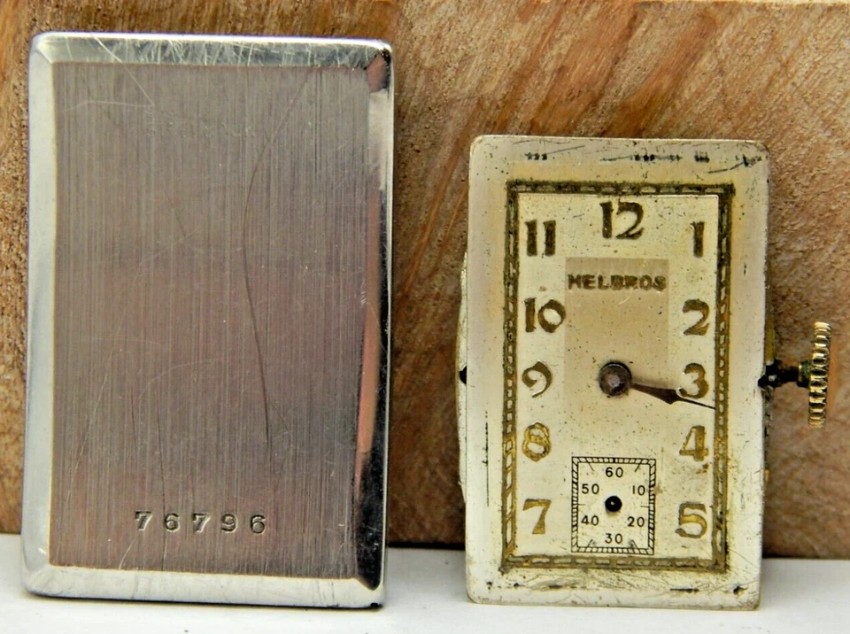 Vintage Helbros 41 17 jewel men's wrist watch movement with dial and case back - Image 2 of 4