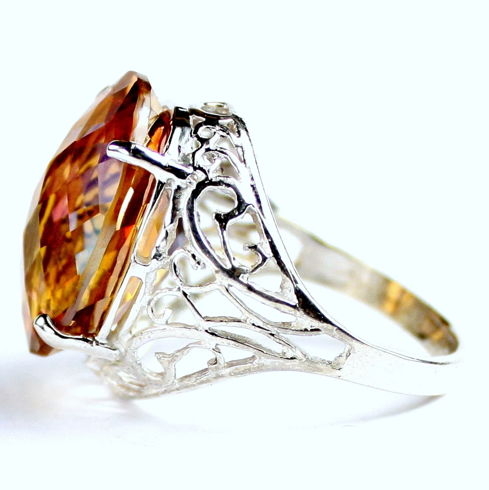 Twilight Fire Topaz, 925 Sterling Silver Ladies Ring, SR291-Handmade - Image 3 of 4