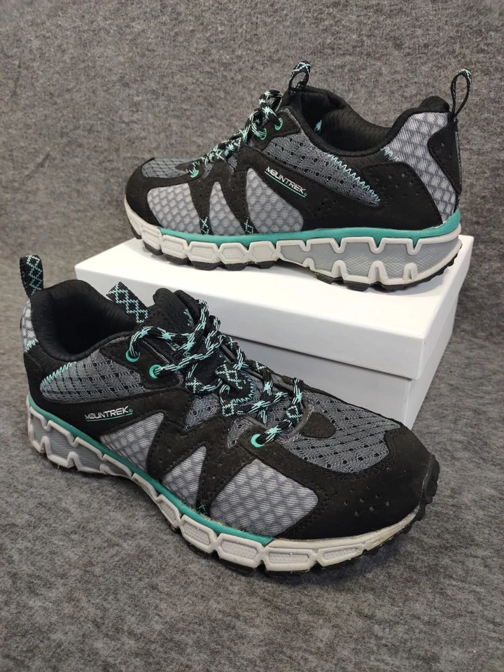 Zapatillas Trail Mountrek Woodland para Mujer Talla US 7 Gris Negro Teal Foto 2 de 4