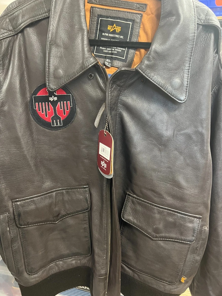 Alpha Industries Leather A2 A 2 Bomber Flight Aviator Jacket XL eBay