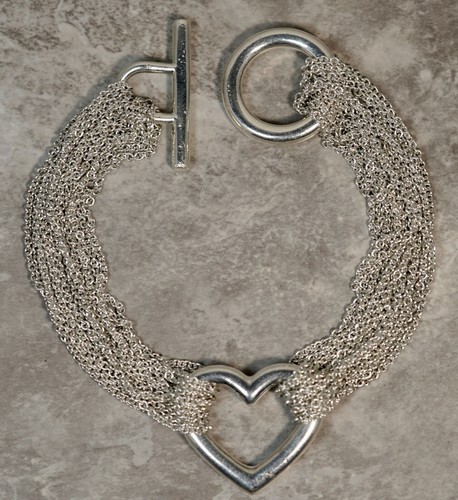 Sterling Silver Heart Mesh Bracelet | eBay