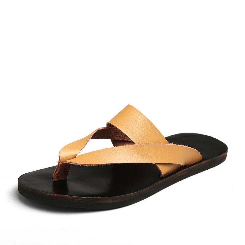 PANTOFOLA D’ORO Sandali piatti uomo infradito scarpe pantofole finta pelle vacanze spiaggia casual