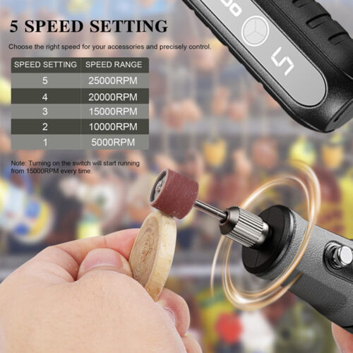 Cordless Rotary Multi Tool W/ Variable Speed & Accessory Set Dremel Compatible - Picture 4 of 15