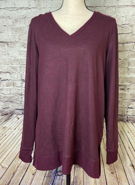lucky brand v neck tunic sweater