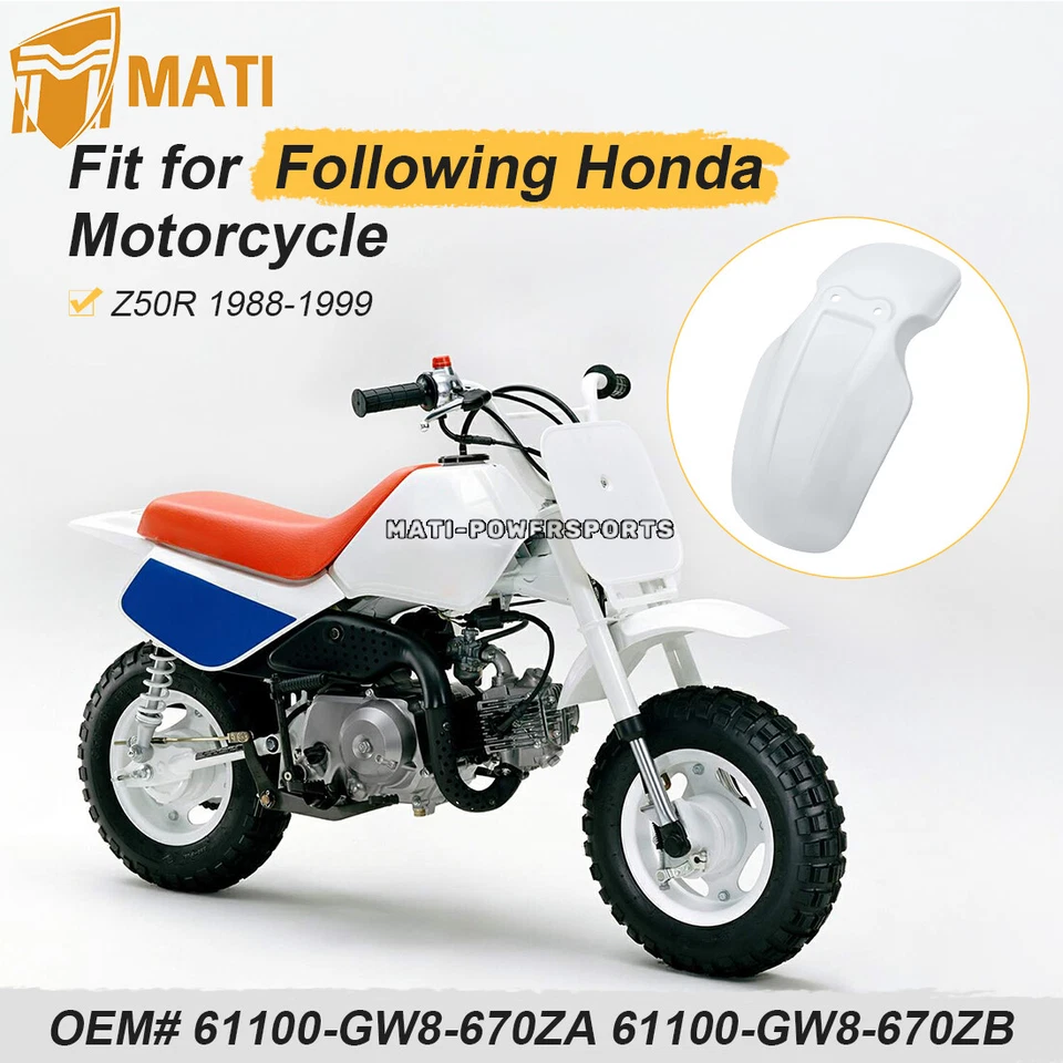 Guardabarros delantero 61100-GW8-670ZA para Honda Z50R Z 50R 1988-1999 guardabarros de repuesto Foto 4 de 4