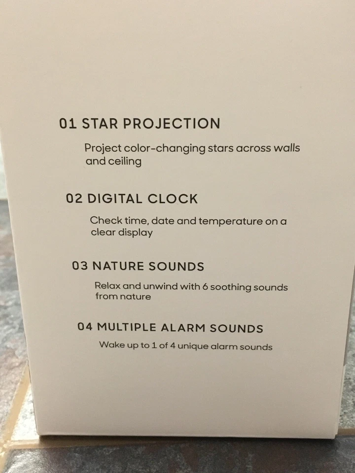 SHARPER PROJECTION ALARM CLOCK NIB NATURE SOUNDS MULTIPLE SOUNDS TIME DATE TEMP - Image 4 of 4