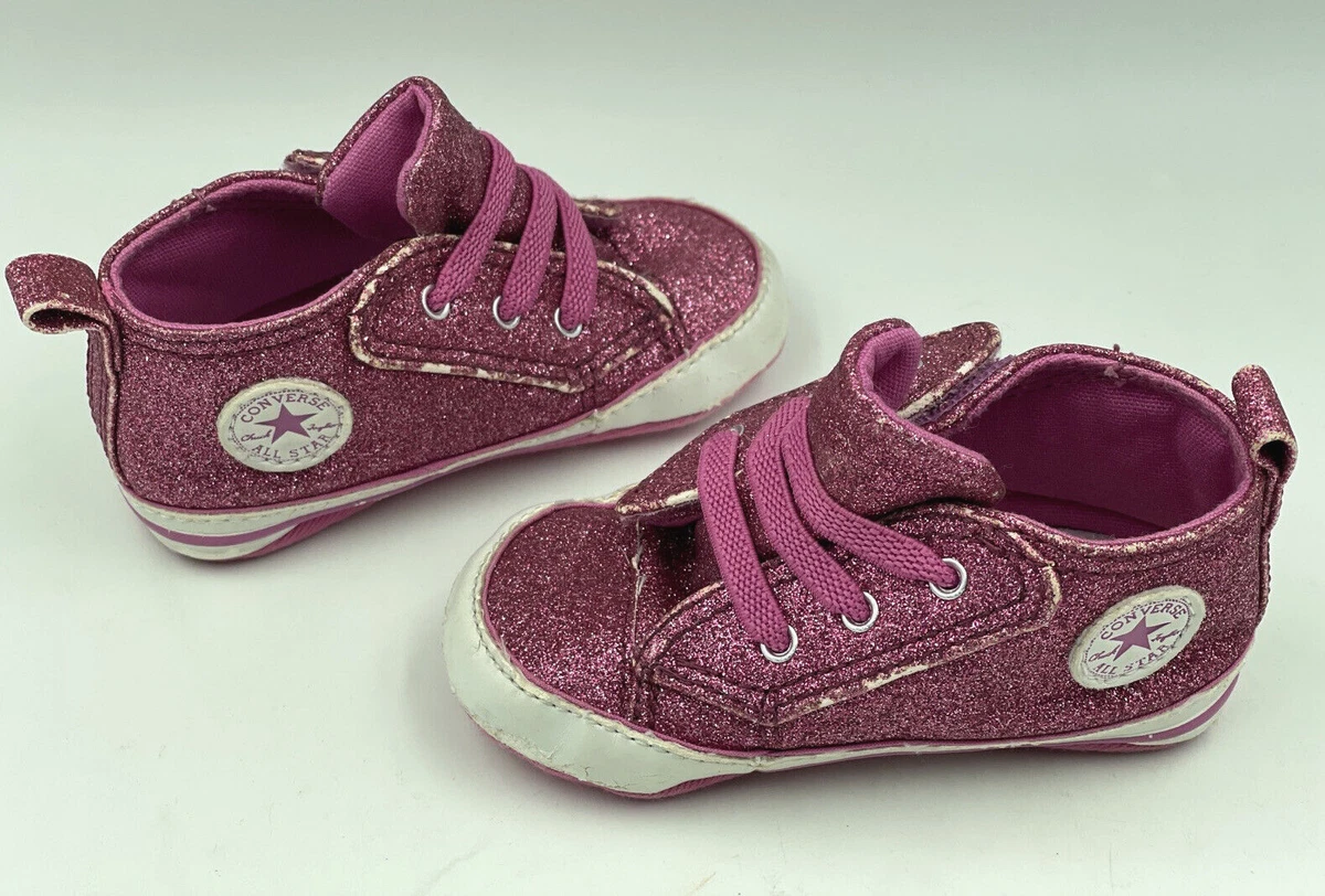 Pink glitter on sale converse toddler