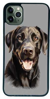 Schwarze Labrador Handyhülle für iPhone Samsung Google Pixel Silikon Seite Hund LAB1