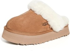 New 100 Authentic UGG Soft Disquette Platform Slippers Chestnut Women's Shoes