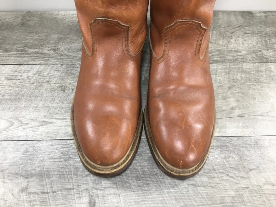 Mens Roper Vintage Leather Work Biker Wellington Boots Steel Toe Size 9.5 W - Image 4 of 4