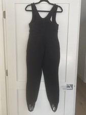 Obermyer Vintage Ladies Overalls/bib Ski Pants 6L Black Wool B