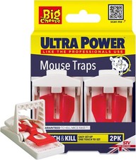 The Big Cheese Ultra Power Ready-Baited Mouse Trap - Twin Pack - Reusable Mouse