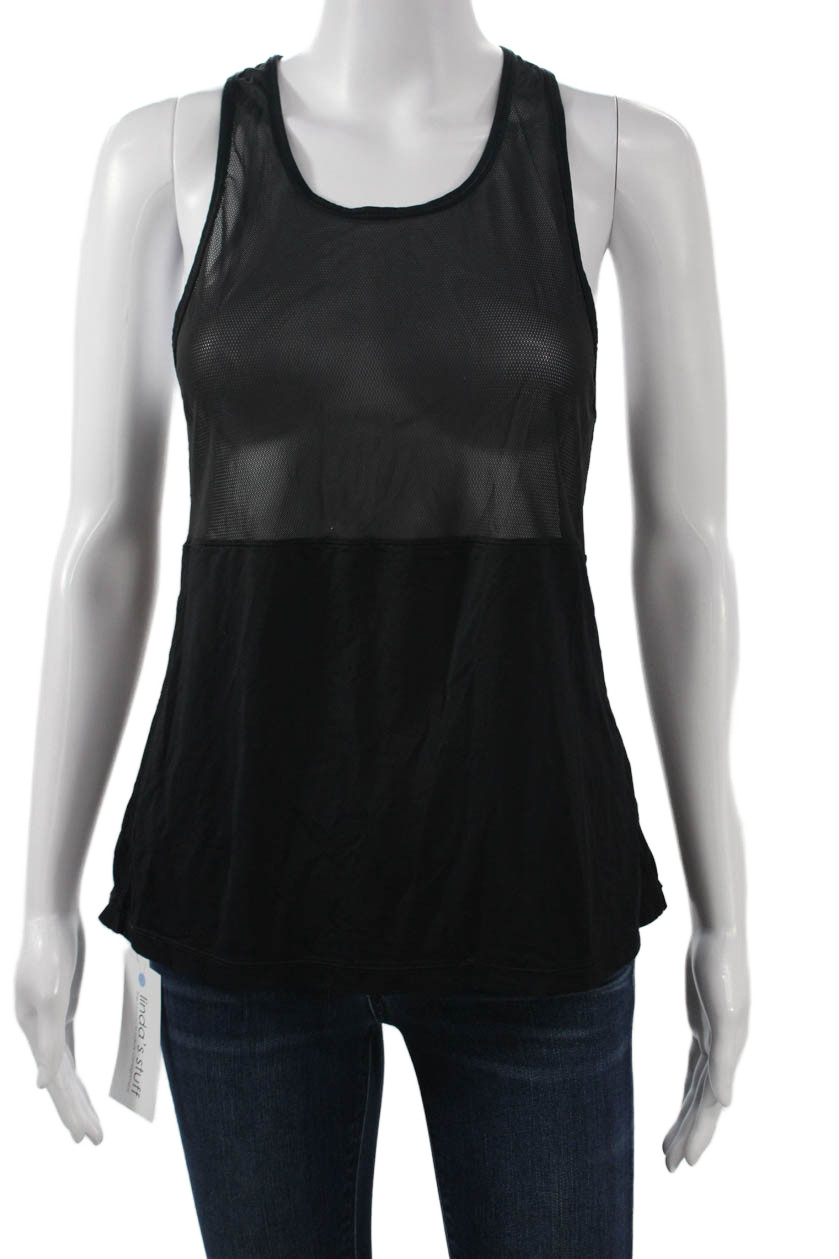 Lululemon Women Sleeveless Tank Black Nylon Round Neck Size 4Free Shipping in US $100+ Orders | $6.95 Orders Below