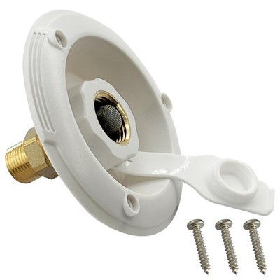 RV City Water Inlet with Check Valve 3/4'' NH Female to 1/2'' NPT Male Thread...