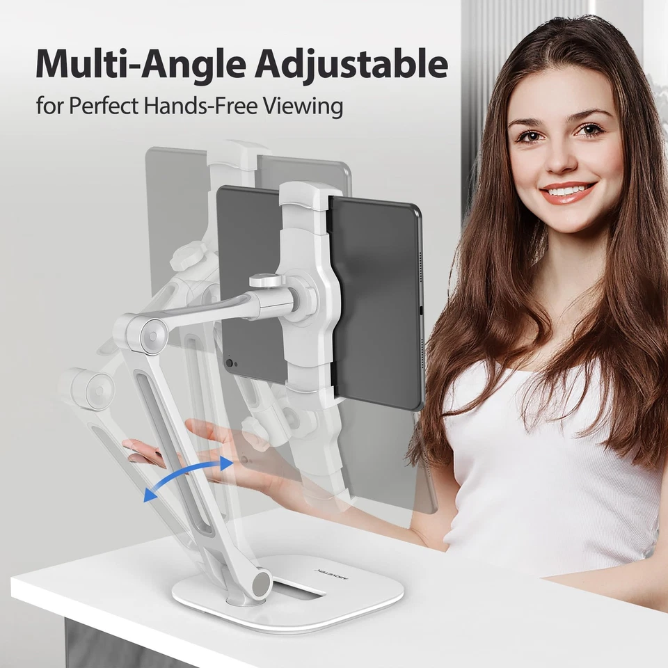 iPad Stand Holder, Multi-Angle Adjustable Tablet Stand, 360° Swivel Tablets S... - Image 4 of 4