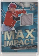 2021 Panini Spectra Max Impact Materials Neon Blue Prizm /50 Joey Votto 0m36