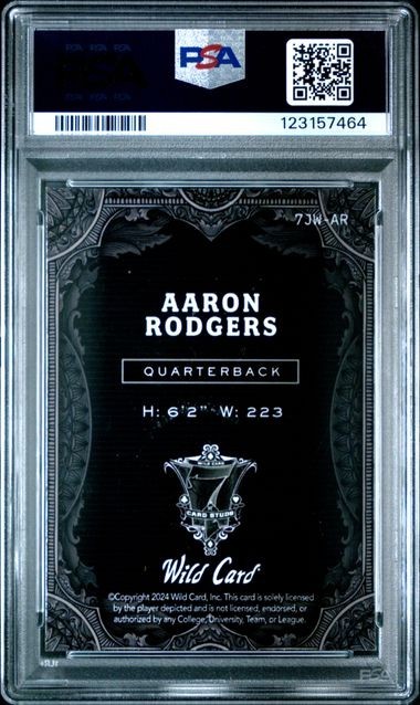 2024 Wild Card 7 Card Studs Jokers Wild Aaron Rodgers 1/1 PSA 9 Pop 1 Mint hof view 3
