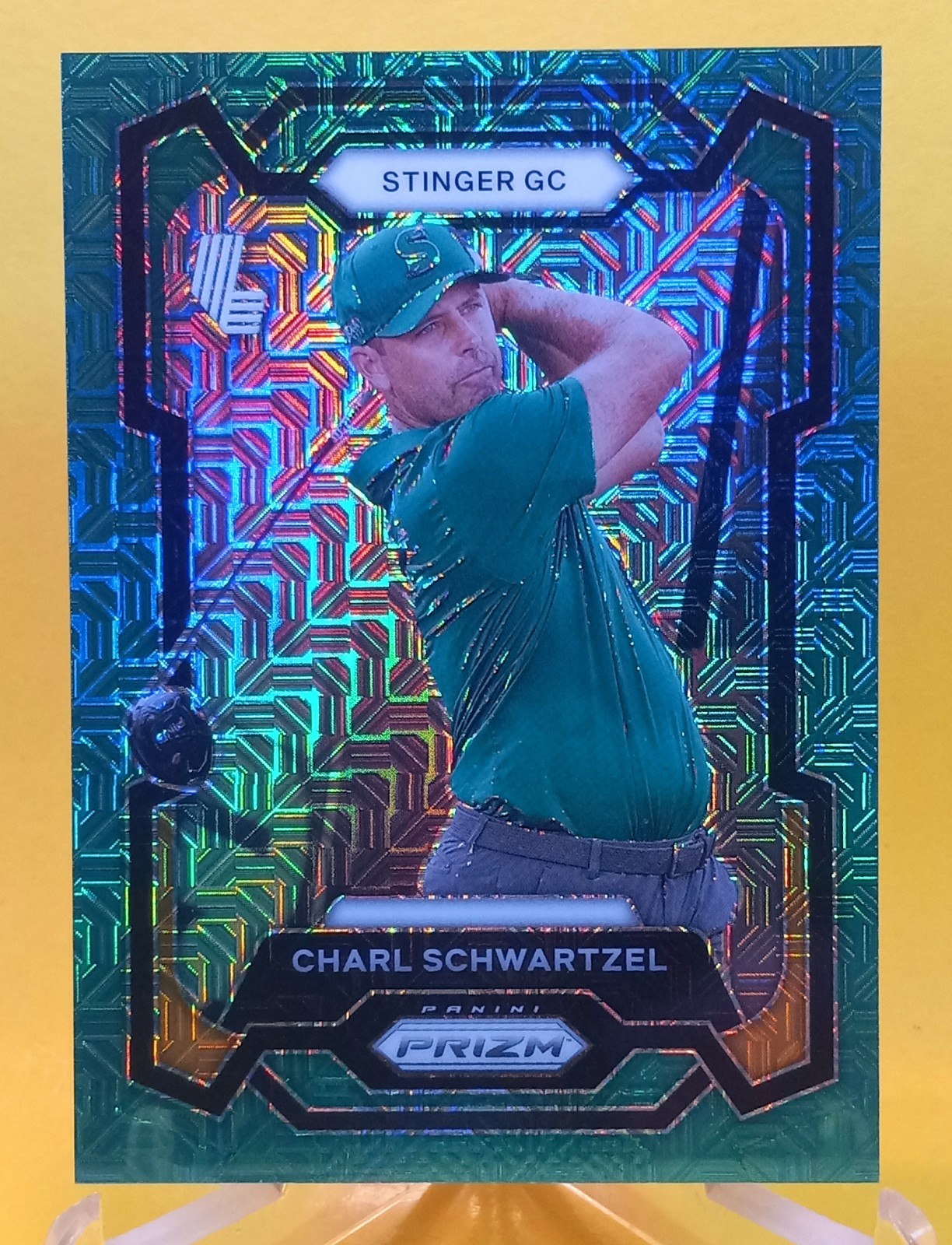 2024 Prizm LIV Golf Charl Schwartzel #38 Green Mojo 54 Stingers Color Match Parallel