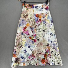 Zimmermann Skirt Womens 1 Multicoloured A Line Long Floral Linen Zip