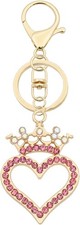 Heart Crown Keychain Bag Charm Women Purse Accessory Love Gift Girlfriend
