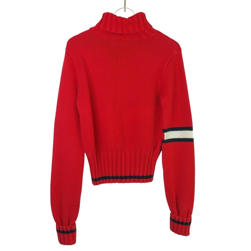 1990-е винтажные Tommy Hilfiger красный водолазка вязаный свитер средний ретро логотип - Изображение 2 из 4