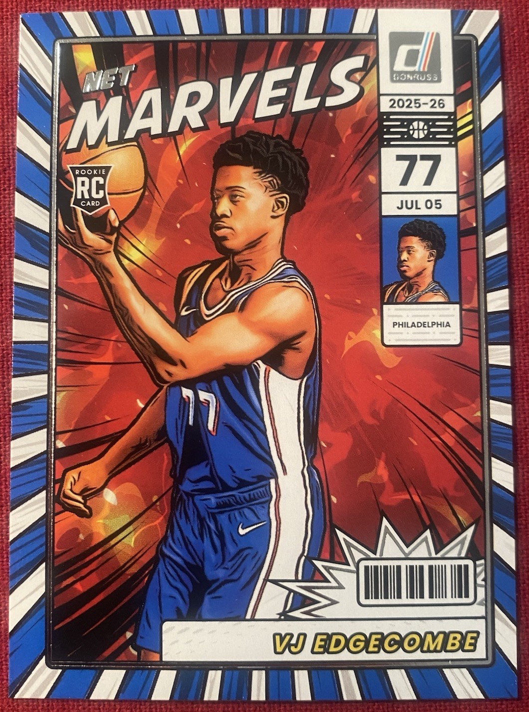 Panini 2025-26 Donruss Basketball VJ Edgecombe Rookie Net Marvels #10 RC