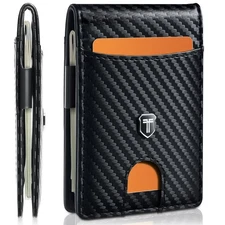 Slim Carbon Fiber Bifold Wallet – RFID Blocking, Money Clip, Stylish  Secure