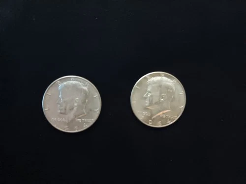 Lot of 2 - 1964 Kennedy Half Dollar 90%  Silver Coins circulated 0.9 Fineness
