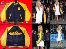 🔥Vintage David Letterman LATE SHOW Crew Varsity Jacket Leather Wool Bomber M/L