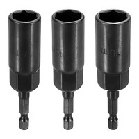 "3X Nuss-Aufsatzbohrer 14+15+16Mm 1/4\" Sechskant 3.15\" Schwarz"