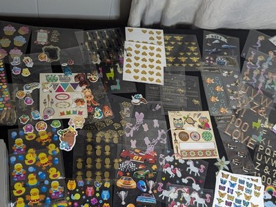 62 sheet Sticker lot bumble bee race car mermaid unicorn 4th July horse cupcake