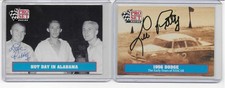 TWO (2) LEE PETTY AUTOGRAPHED NASCAR CARDS - 3x GRAND NATIONAL SERIES CHAMPION