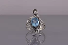Vintage Sterling Silver 30mm Oval Blue Topaz Bird Peacock Band Ring 925 Sz: 10