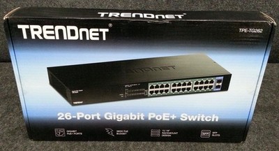 TRENDNET TPE-TG262 26-Port Gigabit 380W PoE+ Multi-Layer Network Switch With SFP