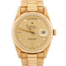 1995 Rolex Day-Date President FACTORY CHAMPAGNE DIAMOND 36mm 18K Gold 18238